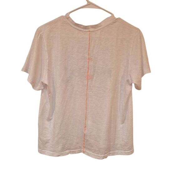 Sundry Women's White Cotton w Navy & Green Feelin' Good Graphic Short Sleeve Cre - Picture 6 of 11